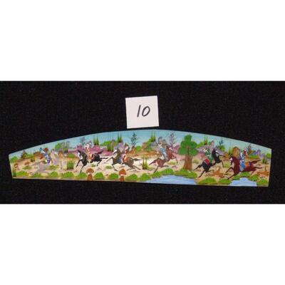 Persian wall art miniature on bone painting 9"x2" Retail $864.36
