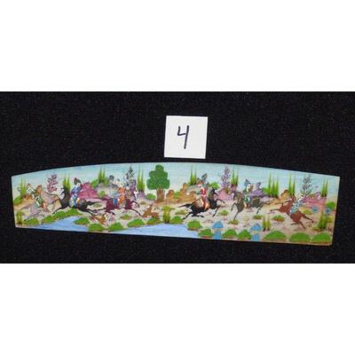 Persian wall art miniature on bone painting 9"x2" Retail $864.36