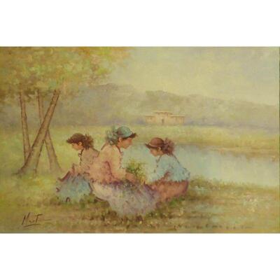 French Oil Painting MABCtilli Decoration 50"x70" Retail $5186.16