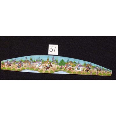 Persian wall art miniature on bone painting 9"x2" Retail $864.36