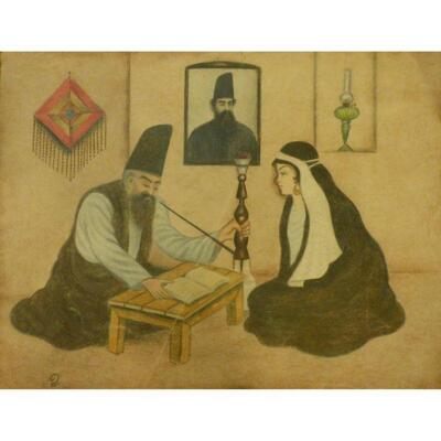 Persian Painting Said Ramil Canvas Decoration 14"x19" Retail $2593.08