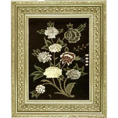Framed Persian Rug Hand-Knotted Patterned 50"x70" Retail $1728.72