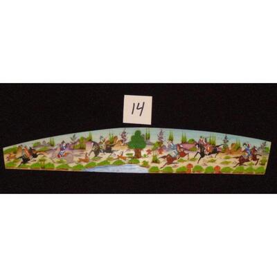 Persian wall art miniature on bone painting 9"x2" Retail $864.36