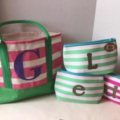 P447 Mudpie Letter Canvas Bag & Neoprene Zipper Cases 