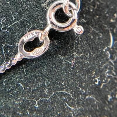 K453 Sterling CZ Two toned Pendant with sterling CZ Earrings 