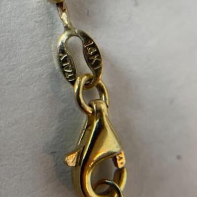 K541 14k Yellow and White Gold 18â€ Necklace with Earrings 