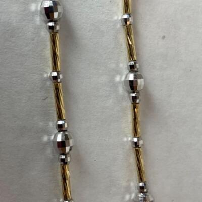 K541 14k Yellow and White Gold 18â€ Necklace with Earrings 