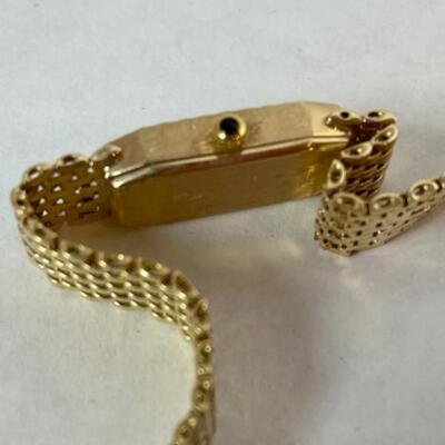 K543 14k Yellow Gold GENEVE Ladies Weave Bracelet Watch 
