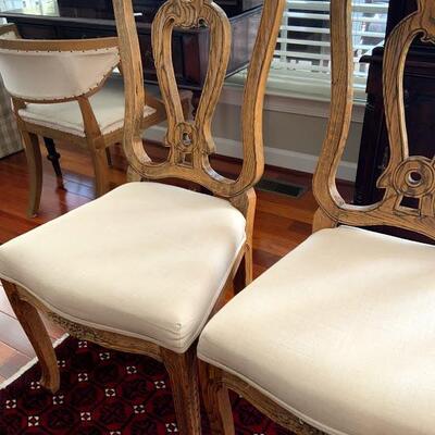 Stylish Carved & Tuscany Looking Upholstered Chairs