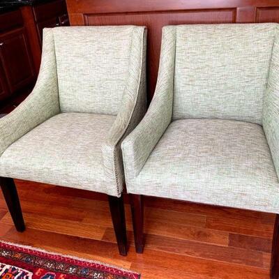 Pair of Curved Upholstered Chairs