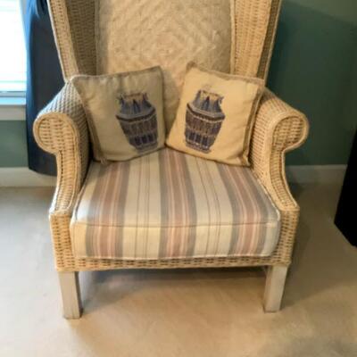 Pair wicker armchairs ($475 each)