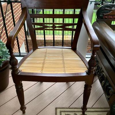 Solid Wood Chair with Bamboo Seat