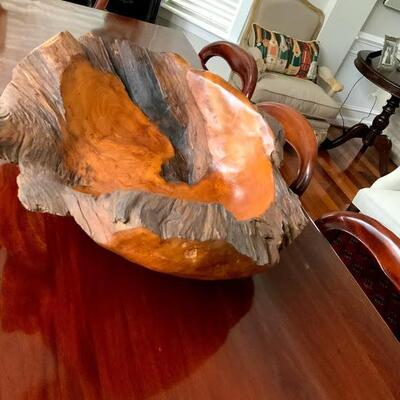 Amazing Large Burl Wood Art Bowl 