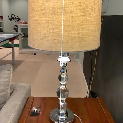 Modern Chrome and Glass Table Lamp
