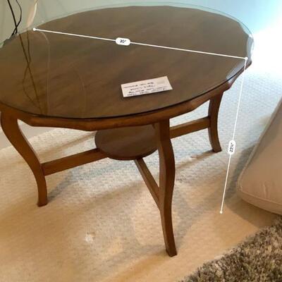 Vintage Side Table with Glass Top