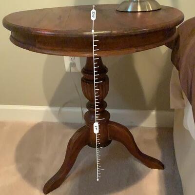 Antique Pedestal Round Side Table