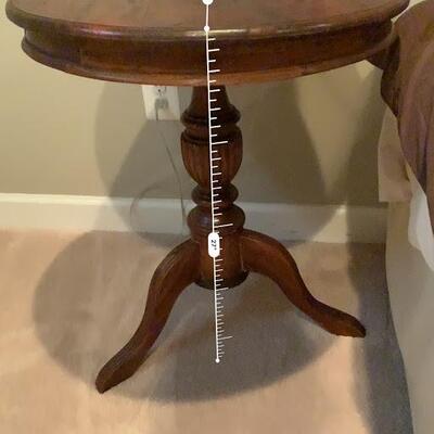 Antique Pedestal Round Side Table