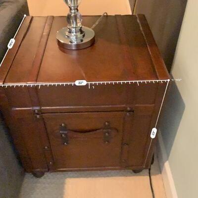 Faux Leather Suitcase Side Table 