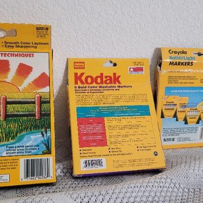 Lot 34: Assorted NEW KODAK and CRAYOLA Markers/Pencils 