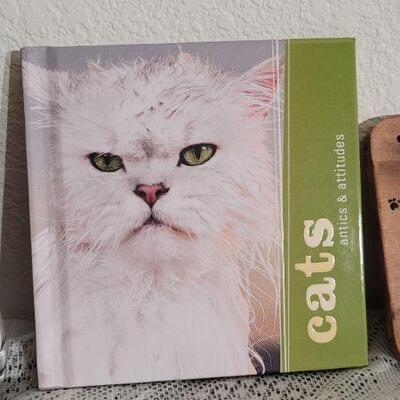 Lot 36: Assorted CAT Themed Frames, Book and Sign