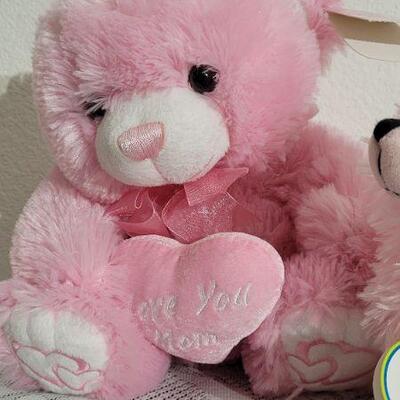 Lot 38: (2) New Pink Stuffed Animals 