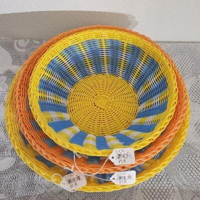Lot 61: Set of (3) New Hallmark Woven Deco Baskets