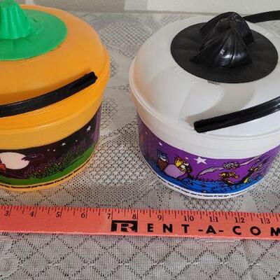 Lot 63: (2) Vintage 1980s McDonald's Halloween Trick or Treat Candy Buckets