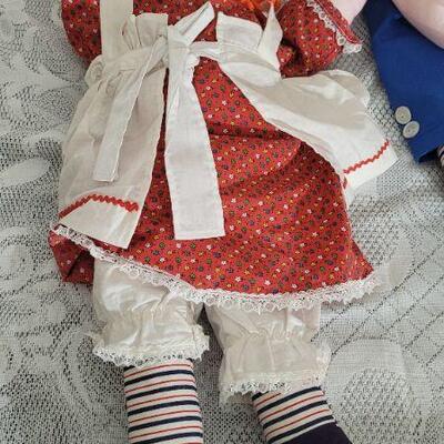 Lot 72: Vintage Large RAGGETY ANN and ANDY Dolls