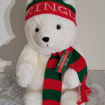 Lot 75: Vintage New Plush WOODIE'S Kringle Bear