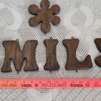 Lot 90: Vintage Wood Craft Letters Set - EMILY