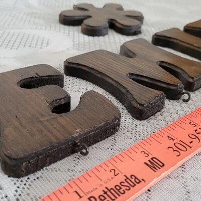 Lot 90: Vintage Wood Craft Letters Set - EMILY
