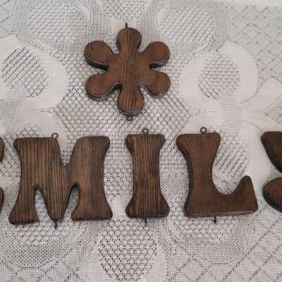 Lot 90: Vintage Wood Craft Letters Set - EMILY