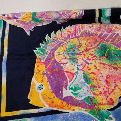 Lot 93: Vintage Beach Towel FISH Graphic 