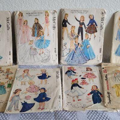 Lot 104: Assorted Vintage Doll Printed Sewing Patterns