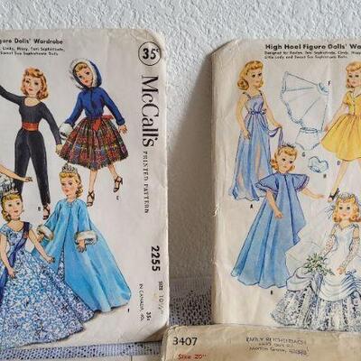 Lot 104: Assorted Vintage Doll Printed Sewing Patterns