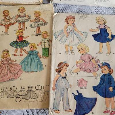 Lot 104: Assorted Vintage Doll Printed Sewing Patterns
