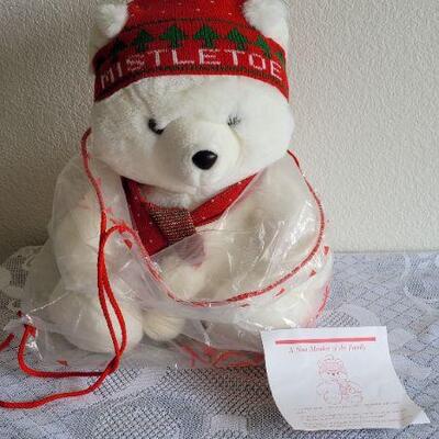 Lot 114: Vintage MISTLETOE Christmas Bear 