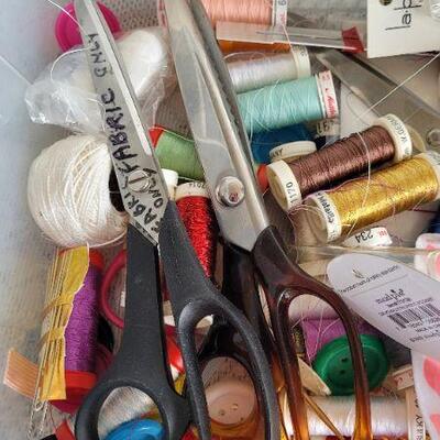 Lot 121: Assortment of Sewing Essentials (Thread, Scissors and MORE)