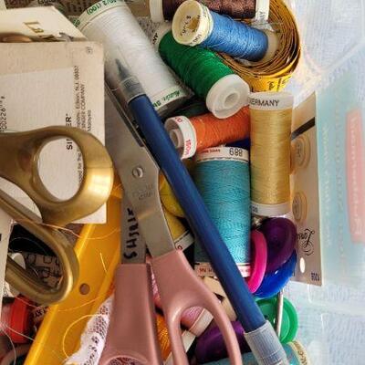 Lot 121: Assortment of Sewing Essentials (Thread, Scissors and MORE)