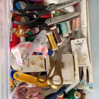 Lot 121: Assortment of Sewing Essentials (Thread, Scissors and MORE)