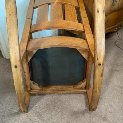 Vintage Quarter Sawn Rustic Arts & Crafts Solid Oak Wood Rocking Chair