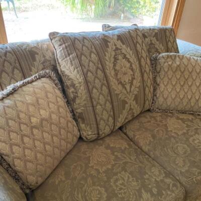Light Colored Couch and Love Seat Sofa Set 