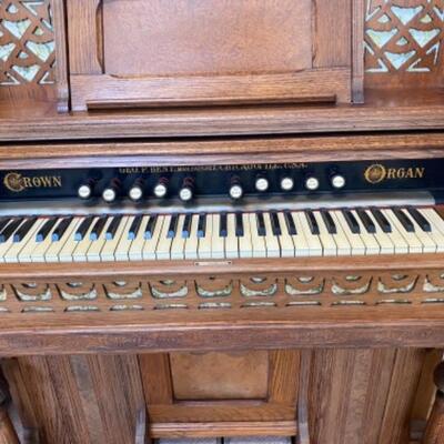 Antique Vintage Victorian Eastlake Style Geo P. Bent Crown Pump Organ