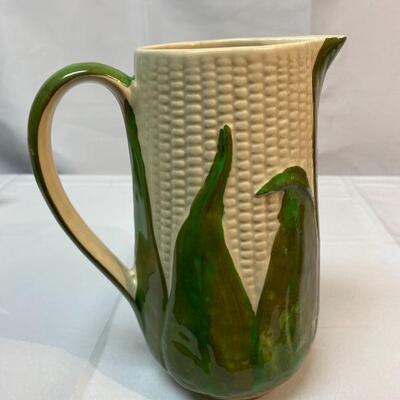 Vintage White & Green Corn King Pottery Dishware Shawnee USA