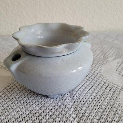 Lot 142: Vintage Two Part Violet Flower Vase 