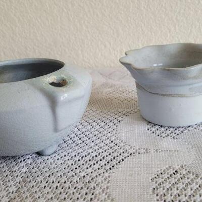 Lot 142: Vintage Two Part Violet Flower Vase 