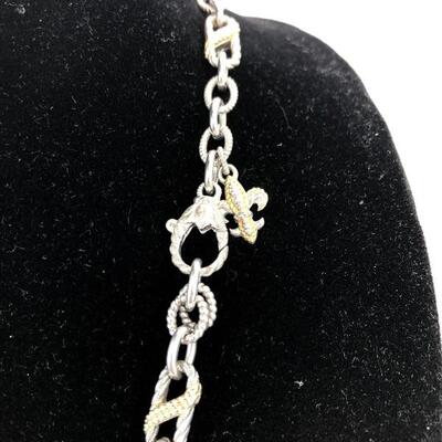 Judith Ripka Sterling Silver CZ Swarovski Crystal Heart Charm Pendant Necklace