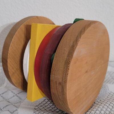 Lot 171: Vintage Wooden Hamburger Stack Toy