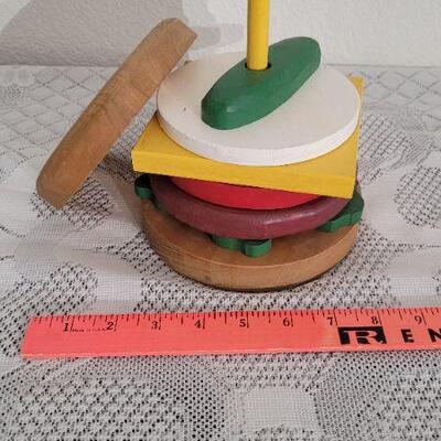 Lot 171: Vintage Wooden Hamburger Stack Toy