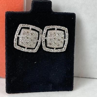 K553 JOHN HARDY Silver Naga Diamond Earrings 